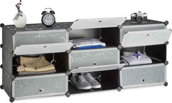 Relaxdays Schoenenrek - 10 Vakken - Zwart - Metaal & Kunststof