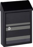 Arregui Smart Graphic brievenbus van roestvrij staal met decoratieve zeefdruk "Lines", zwart