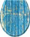 Merkloos Luxe toiletbril met deksel Hout Blauwe planken