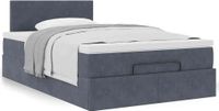 Prolenta Maison Exclusive - Ottoman bedframe met matras, donkergrijs, 120x200 cm, fluweel
