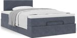 Prolenta Maison Exclusive - Ottoman bedframe met matras, donkergrijs, 120x200 cm, fluweel