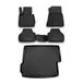 OMAC Tapis de sol et tapis de coffre, compatible avec BMW X3 F25 2010-2017, TPE-caoutchouc, noir, 5X
