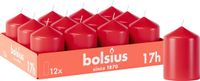 Bolsius Gladde Stompkaarsen - Rood - 12 stuks