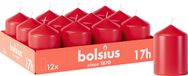 Bolsius Gladde Stompkaarsen - Rood - 12 stuks