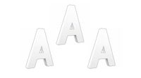 Décopatch AC700Cpack - Lot de 3 supports en papier mâché blanc, Lettre A