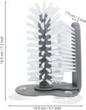 Bouteille de nettoyage d'eau sans marque - lave-verre - lave-verre de bouteille d'eau avec ventouse - lave-verre manuel - amovible vertical - nettoyeur de verre à bière rotatif - brosse double face pour verres à vin rouge - nettoyeur de bouteille de verre vertical - verre à bière