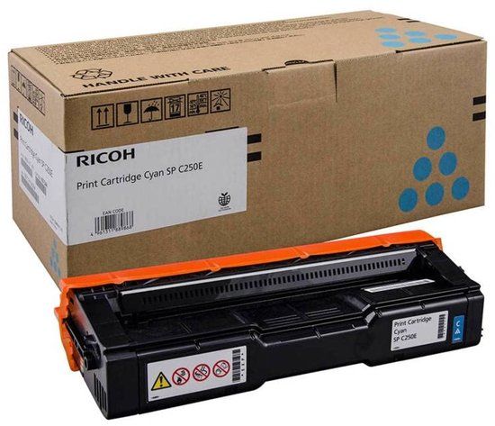 Ricoh 407544 Toner Cartridge - Cyan - 1600 Pages - Compatible with SP C250SF, SP C250DN