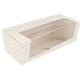 50 Thepack 50 stuks gebakdozen met venster 250 g/m² + Opp 26 x 11 x 8 cm wit Nano-Micro golfkarton