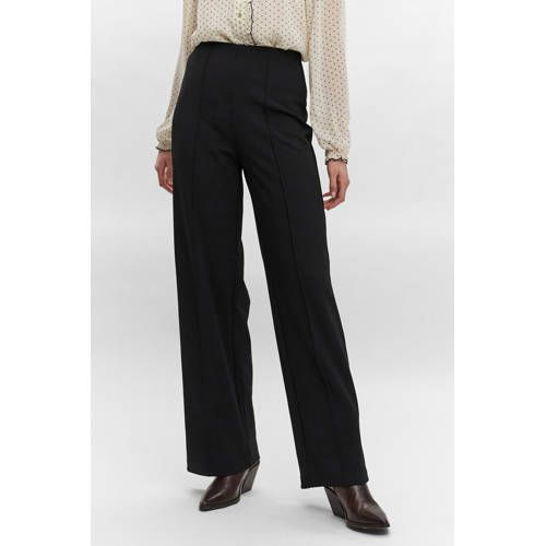 VERO MODA VMBECKY High Waist Wide Leg Broek - Zwart