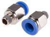 RS PRO R1/8 stekker messing vernikkeld Rechte schroefdraadadapter, schroefdraad naar buis, 10 bar, verpakking van 10 stuks