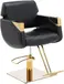 Kappersstoel met voetensteun - Zwart/Gouden