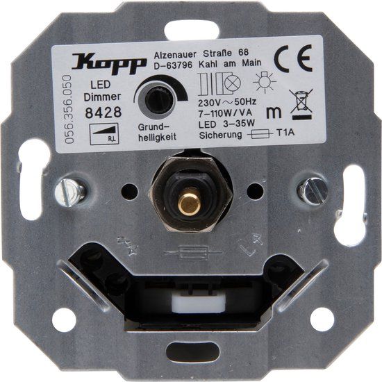 Kopp Technikcenter LED Inbouw Sokkel Dimmer - 3 t/m 35 Watt - Universeel