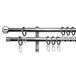 Formentor, aspect acier inoxydable, Ø16 mm, 120-230 cm – Tringle à rideaux métallique extensible, kit complet avec accessoires, pour rideaux