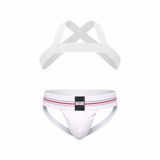 Barcode Berlin Multipack 1x Boris Jockstrap + 1x Harness Matt White - MAAT S