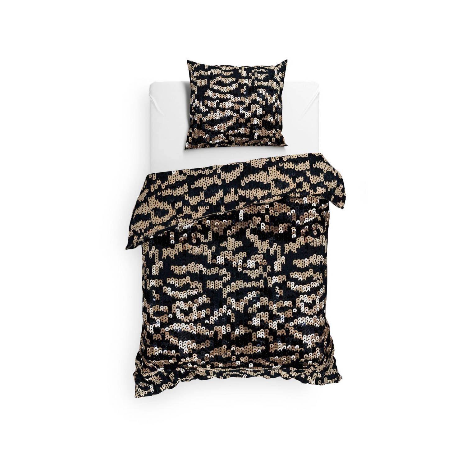 Heckett & Lane Lio - Star Gold Flanel Dekbedovertrek - 140x200/220cm - Geel