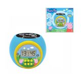 LEXIBOOK Projector Alarm Clock Peppa Pig with snooze and alarm function, Night light with timer, LCD screen, battery operated, Blue/yellow, RL977PPLXB