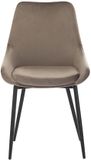Vente-unique Set van 2 stoelen MASURIE - Fluweel - Taupe