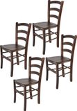 t m c s Tommychairs Venice - Eetkamerstoelen - Set van 4 - Walnoot - Hout