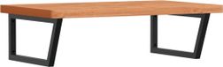 vidaXL - Badezimmer - Wandregal - Stahl - und - Massivbuche