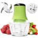 Find Back Multifunctionele Elektrische Hakmolen met Transparante Kom - 1800ml - 4 RVS Messen - Mixer - Chopper - Groen transparant
