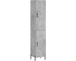 vidaXL Hoge kast 34,5x34x180 cm bewerkt hout betongrijs