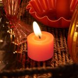 Talking Tables Vlamloze LED Theelicht Oranje Realistisch Flickering Effect Herbruikbare Batterij Operated Kaars voor Herfst Lente Halloween Bruiloften Feesten en Home Decor 5cm