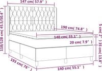 vidaXL Boxspringbed met matras, stof, donkerbruin, 140x190 cm