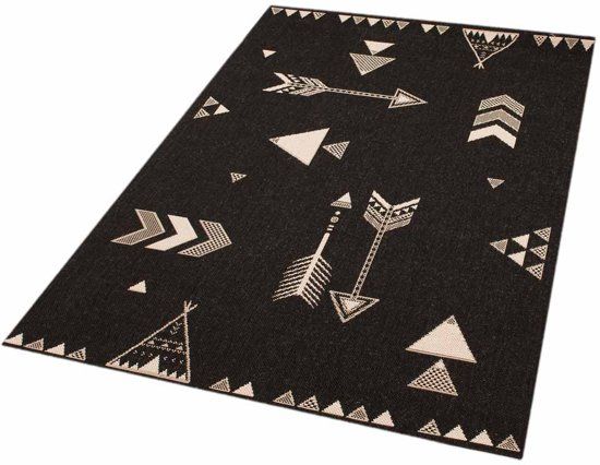 Zala Living Kindervloerkleed Vini Pijlen 120x170 cm Zwart & CrÃ©me