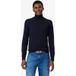 Lacoste Pull à col roulé coupe droite bleu marine, Uni