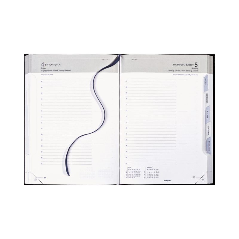 Brepols Bureau-agenda Minister Lima Zwart 1 dag per pagina 2019 Zwart