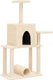 vidaXL Kattenmeubel met sisal krabpalen 122 cm crèmekleurig
