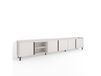 Meuble TV effet bois beige 309x35x61cm avec pieds