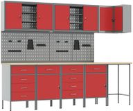 vidaXL Werkkast Set met lade, plank en opslag, 12 stuks, Zwart en Grijs