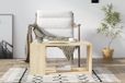 Hanah Home Moderne eiken koffietafel, 80 x 50 x 40 cm, 100% melamine gecoat deeltjesbord, 18 mm, muurvast, extra opslag, Scandinavisch design