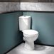 Hudson Reed Pack WC d'angle à poser rond - Abattant fermeture douce - Bouton de chasse noir - Design moderne - Belstone