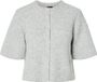 Pieces Gebreid Vest PCSILLY Korte Mouwen Light Grey Melange