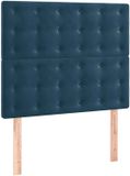 vidaXL Hoofdbord donkerblauw fluweel 90x5x118/128 cm