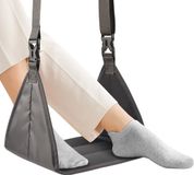 Bol Repose-pieds d'avion réglable avec repose-tête - Mousse premium - Gris