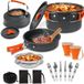 Bol Camping set de cuisine - set de cuisine d'extérieur - Gris, Orange, Acier inoxydable, Aluminium