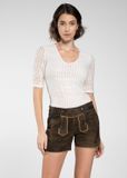 SPIETH & WENSKY 1913 Lederhosen "Ella" S Regular Fit Leer Taiga/St Schwarz