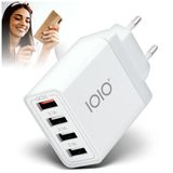 IOIO UL4 Meervoudige USB-oplader met QC 3.0 stekkeradapter voor stopcontact, 33 W snellader, laadstation, USB-voeding, compacte oplaadstekker