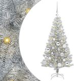vidaXL Kerstboom Zilver 120 cm PET met Lampjes