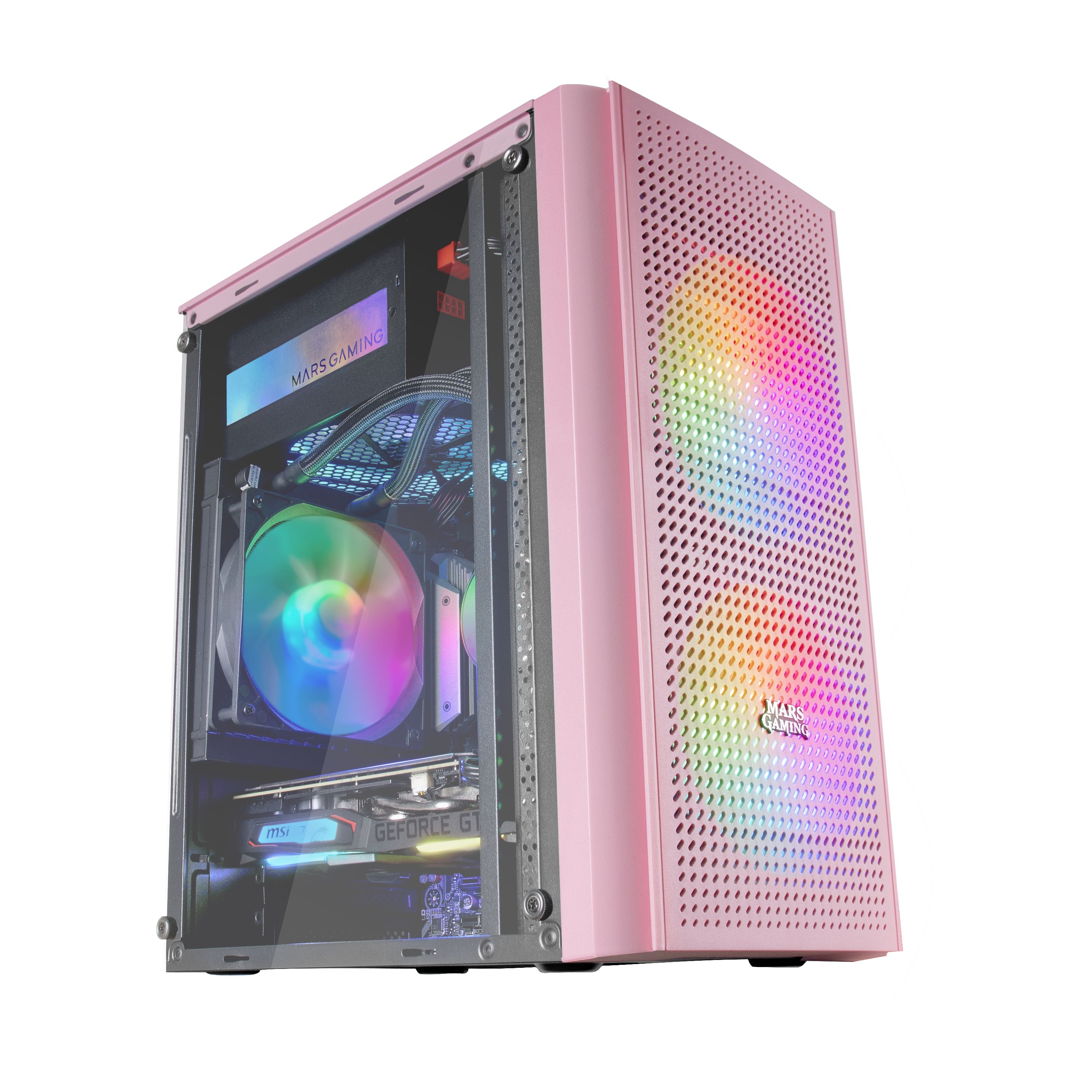 Mars Gaming MC300P Mini Tower Roze PC Behuizing
