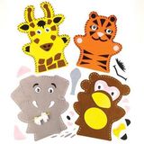 Baker Ross Naaisets met handpoppen jungledieren voor kinderen - maak je eigen decoratie - creatieve knutselpakket met naaisetje om te maken en versieren (4 stuks)