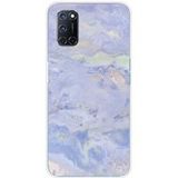 Oppo Bedrukt siliconen hoesje compatibel met Oppo A52, Oppo A72 Marbre bleu