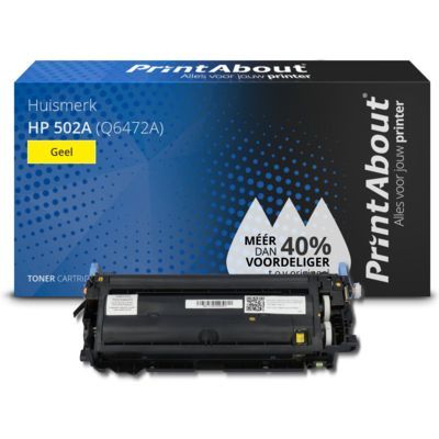 PrintAbout Huismerk HP 502A (Q6472A) Toner Geel - Compatibel