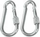 AMIG Karabijnhaak met schroefsluiting - 2x - 10 x 100mm - gegalvaniseerd staal - 120kg - musketonhaak