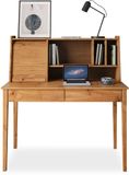 IDIMEX Alisa Secretaressebureau van massief hout met 2 laden, 1 klep, 4 nissen, 114 x 122 x 54 cm, kleur eiken