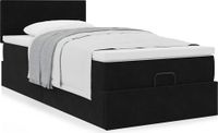 Maison Exclusive - Cadre de lit ottoman avec matelas, Noir, 80x200 cm, velours