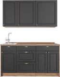 Vicco Eenpersoonskeuken Fame-Line, Anthrazit-Gold Landhaus/Goudkleurig Eiken, 150 cm, WB Eik